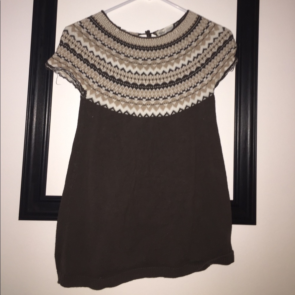 GUC Women’s M vintage Y2K brown cap sleeve knit tunic